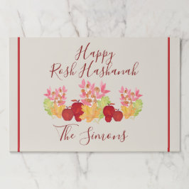 水の色離れのランチョンマットApple Rosh Hashanah P ペーパーパッド