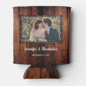 水の色離れの素朴な木の写真の結婚缶co 缶クーラー (正面)