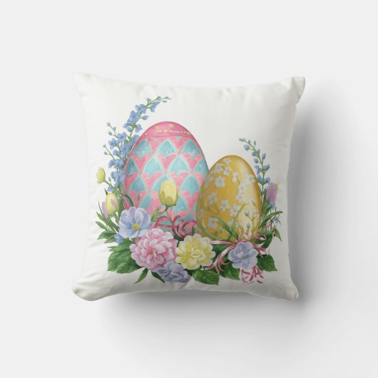 水の色飾イースターエッグ クッション (正面)