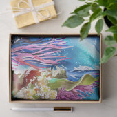 水の色鮮やかウミガメのデコップページ 薄葉紙 (ギフト)