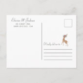 水の色鹿のフローラアントラー日付を保存 案内ポストカード (裏面)