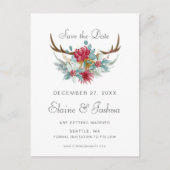 水の色鹿のフローラアントラー日付を保存 案内ポストカード (正面)