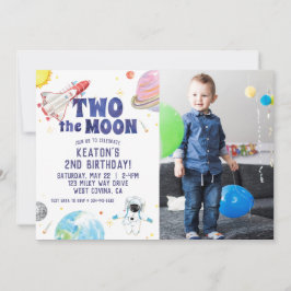 水の色2ザムーン宇宙誕生日招待状 招待状