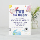 水の色2ザムーン宇宙誕生日招待状 招待状 (スタンド正面)