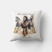 水の色3馬ファームアニマルおもしろい引用文 クッション (裏面)