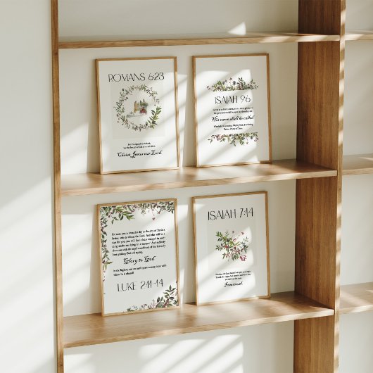 水の色4ウォールアートのクリスマス聖書詩セット