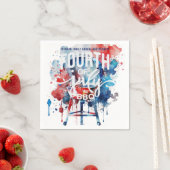 水の色7月の4thバーベキュークックアウトパーティー スタンダードカクテルナプキン (インサイチュ)