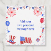 水の色7月4日の独立記念日パーティー フェイバータグ (裏面)