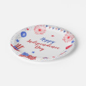 水の色7月4日の独立記念日パーティー ペーパープレート (アングル)