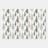 水の色 – まばらな絵を描クリスマスの木 ラッピングペーパーシート (正面3)