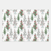 水の色 – まばらな絵を描クリスマスの木 ラッピングペーパーシート (正面2)