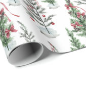 水の色 – まばらな絵を描クリスマスの木 ラッピングペーパー (ロールコーナー)