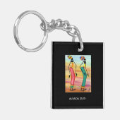 水の色、アフリカアートウォー感動的ク キーホルダー (正面左)