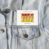 水の色、アフリカアートサマー素晴らしカーニバル 缶バッジ (インサイチュ)