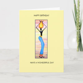 水の色、アフリカアートレディエレガントー誕生日 カード