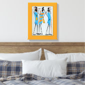 水の色，アフリカアート，マサイ族の戦士 キャンバスプリント (インサイチュ (寝室))