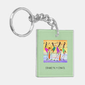 水の色、アフリカ美術、表現の幸せ キーホルダー (正面左)