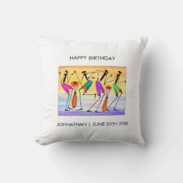 水の色、アフリカ美術、表現の幸せ クッション