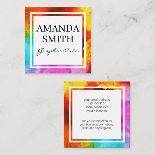 水の色 | グラフィックアーティスト スクエア名刺 (正面/裏面)