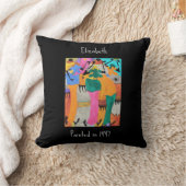 水の色，ケニアアフリカアート，ジョイ・ダンス クッション (ブランケット)