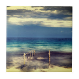 水の色，ビーチと海，空 タイル