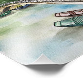 水の色、ベトナム、ニンビン省の風景 フォトプリント            (角)