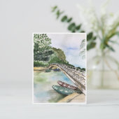 水の色、ベトナム、ニンビン省の風景 ポストカード (スタンド正面)