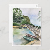 水の色、ベトナム、ニンビン省の風景 ポストカード (正面/裏面)