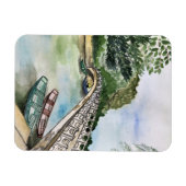 水の色、ベトナム、ニンビン省の風景 マグネット (横)