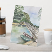 水の色、ベトナム、ニンビン省の風景 台座サイン (インサイチュ)