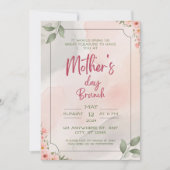 水の色、母の特別な日、母の日ブランチ 招待状 (正面)