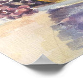 水の色、窓のボウルに果物 ポスター (角)