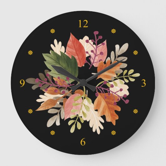 水の色～紅葉～収穫時期～ ラージ壁時計 (正面)