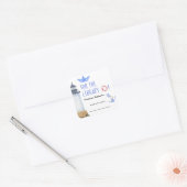 水の色 – 航海のベビーシャワー蔵書票 スクエアシール (封筒)