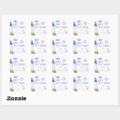 水の色 – 航海のベビーシャワー蔵書票 スクエアシール (シート)