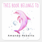 水の色 – 航海のベビーシャワー蔵書票 スクエアシール (正面)