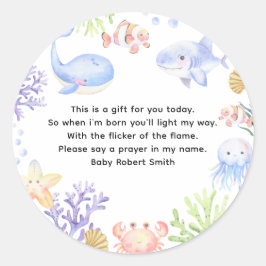 水の色 – 航海の祈りの言葉キャンドルラベル ラウンドシール