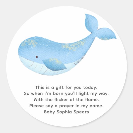 水の色 – 航海の祈りの言葉キャンドルラベル ラウンドシール (正面)