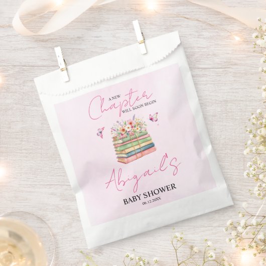 水の色A新しいチャプター赤ちゃんの女の子シャワーを開始 フェイバーバッグ (クリップ留めされた状態)