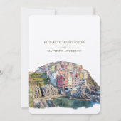 水の色Amalfiコーストウェディング日付カードを保存 招待状 (裏面)