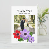 水の色Anemoneフローラありがとうフォトカード サンキューカード (スタンド正面)