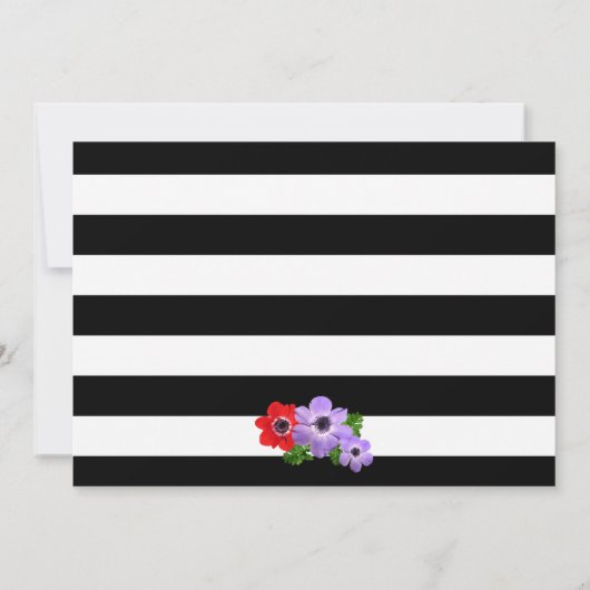 水の色Anemoneフローラ日付の写真カードを保存 セーブザデート (裏面)