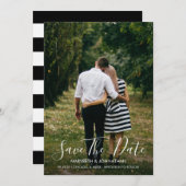 水の色Anemoneフローラ日付の写真カードを保存 セーブザデート (正面/裏面)