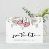 水の色Anthuriumフローラ日付カードを保存 セーブザデート (スタンド正面)