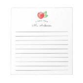 水の色Apple Noteから先生ライン付きメモ ノートパッド (正面)