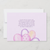 水の色Bearly待ち赤ちゃんシャワー サンキューカード (裏面)