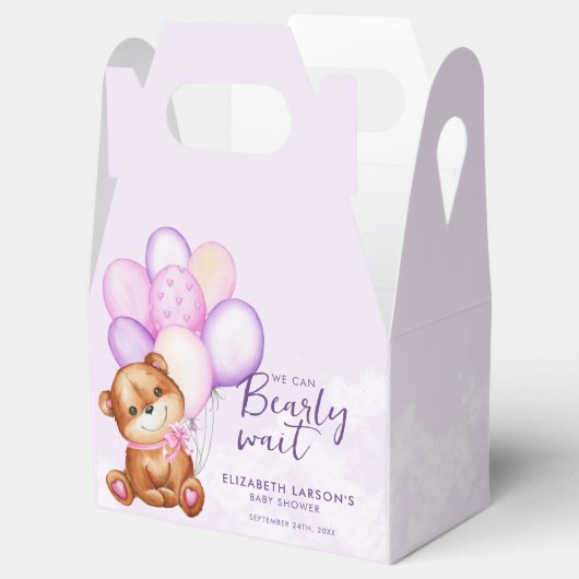 水の色Bearly待ち赤ちゃんシャワー フェイバーボックス (オープン)