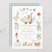 水の色bearly待つかわいい玩具ベビーシャワー 招待状