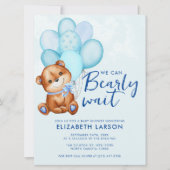 水の色Bearly待機ベビーシャワー招待状 招待状 (正面)