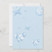 水の色Bearly待機飛行機ベビーシャワー 招待状 (裏面)